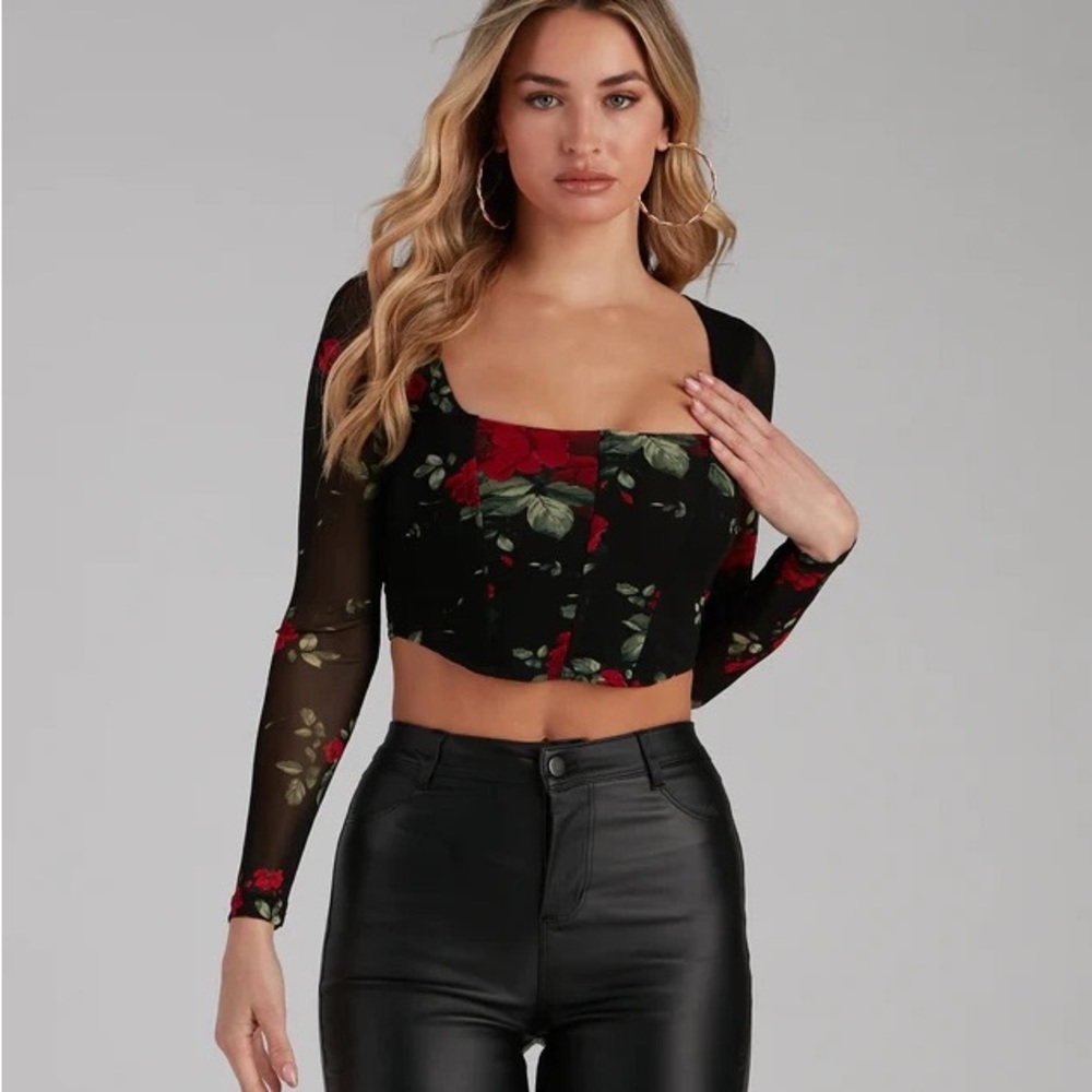 Love At First Rose Bustier Top